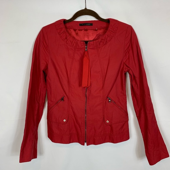 Elie Tahari Zip Up Collarless Blazer Career Jacket - Picture 2 of 8